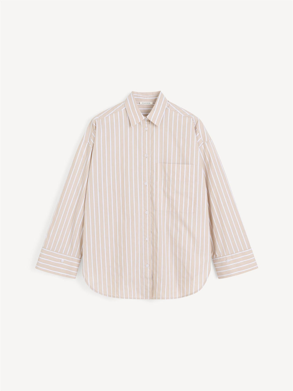 DERRIS Bomullsskjorte Beige med hvite striper