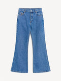 Houston jeans med utsvingte ben i denimblå, mellomhøyt liv og klassisk fem-lomme design.