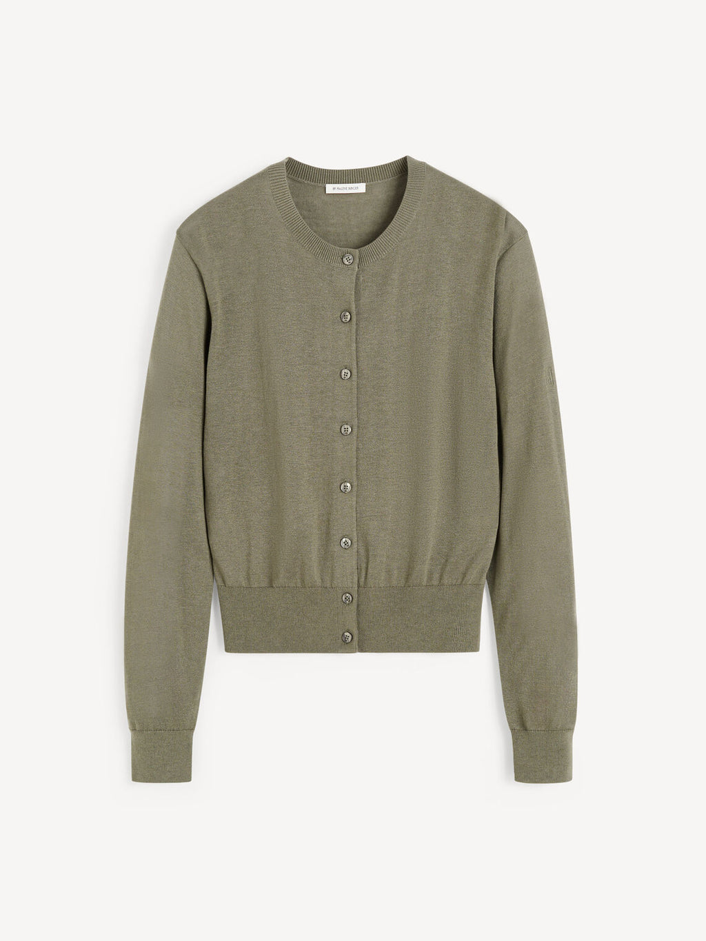 MONTIE Cardigan i ull og silke miks Olivengrønn