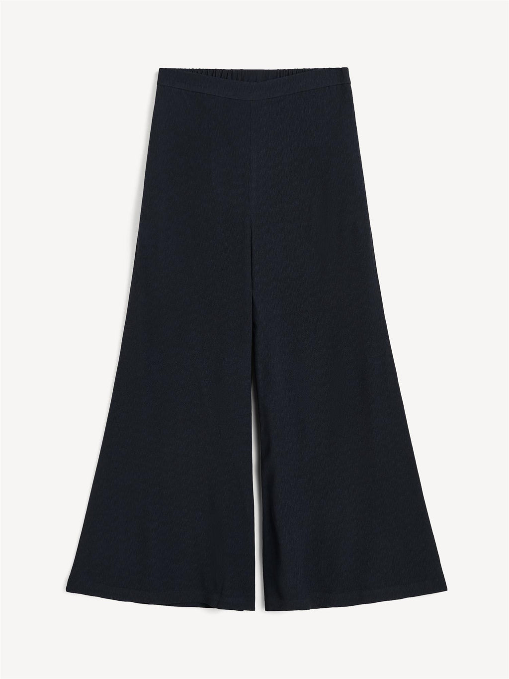 Lucee bukse med lett struktur i sort polyester, høyt liv og rette ben.