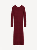 VENUS Lang kjole med struktur Burgunder