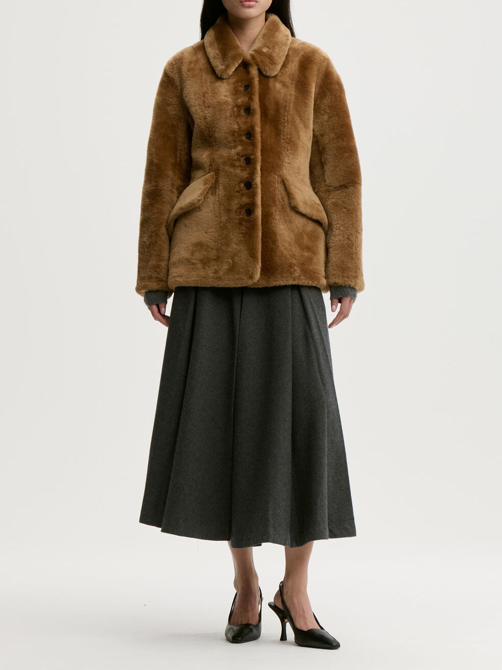 ADELINE Shearling jakke Brun