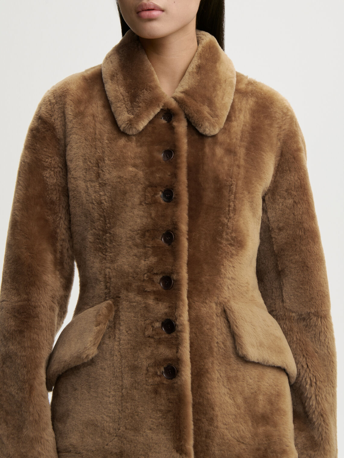 ADELINE Shearling jakke Brun
