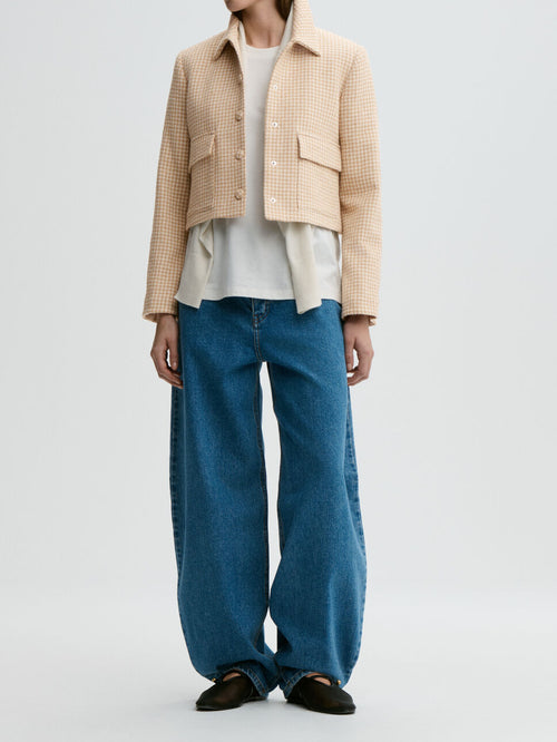 ANNIE Kort Boucle Blazer Beige