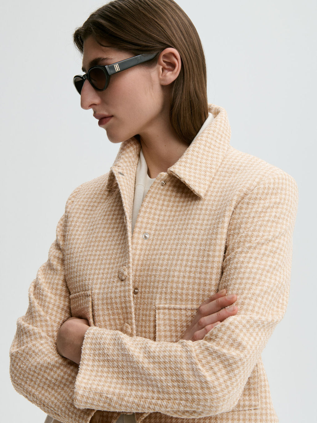 ANNIE Kort Boucle Blazer Beige