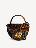CEBELLI Liten veske med hank Leopardprint