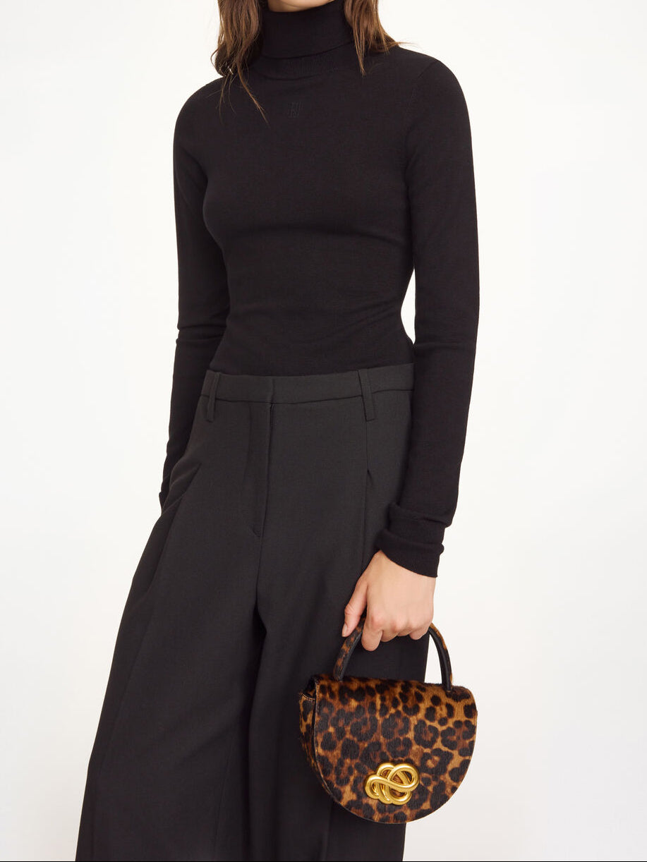 CEBELLI Liten veske med hank Leopardprint