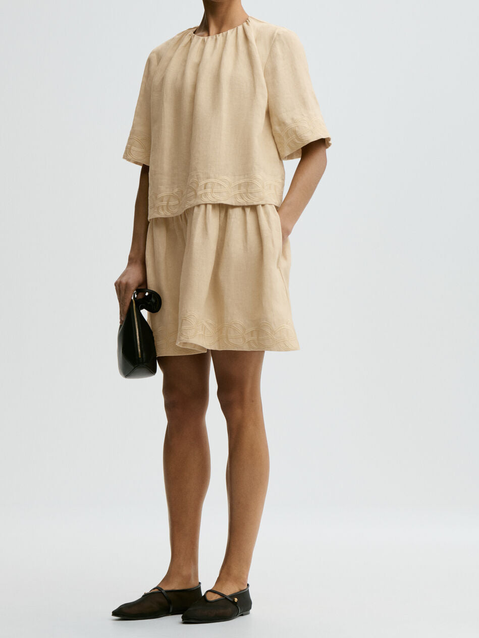 JANIA Kjole i 100% lin Beige