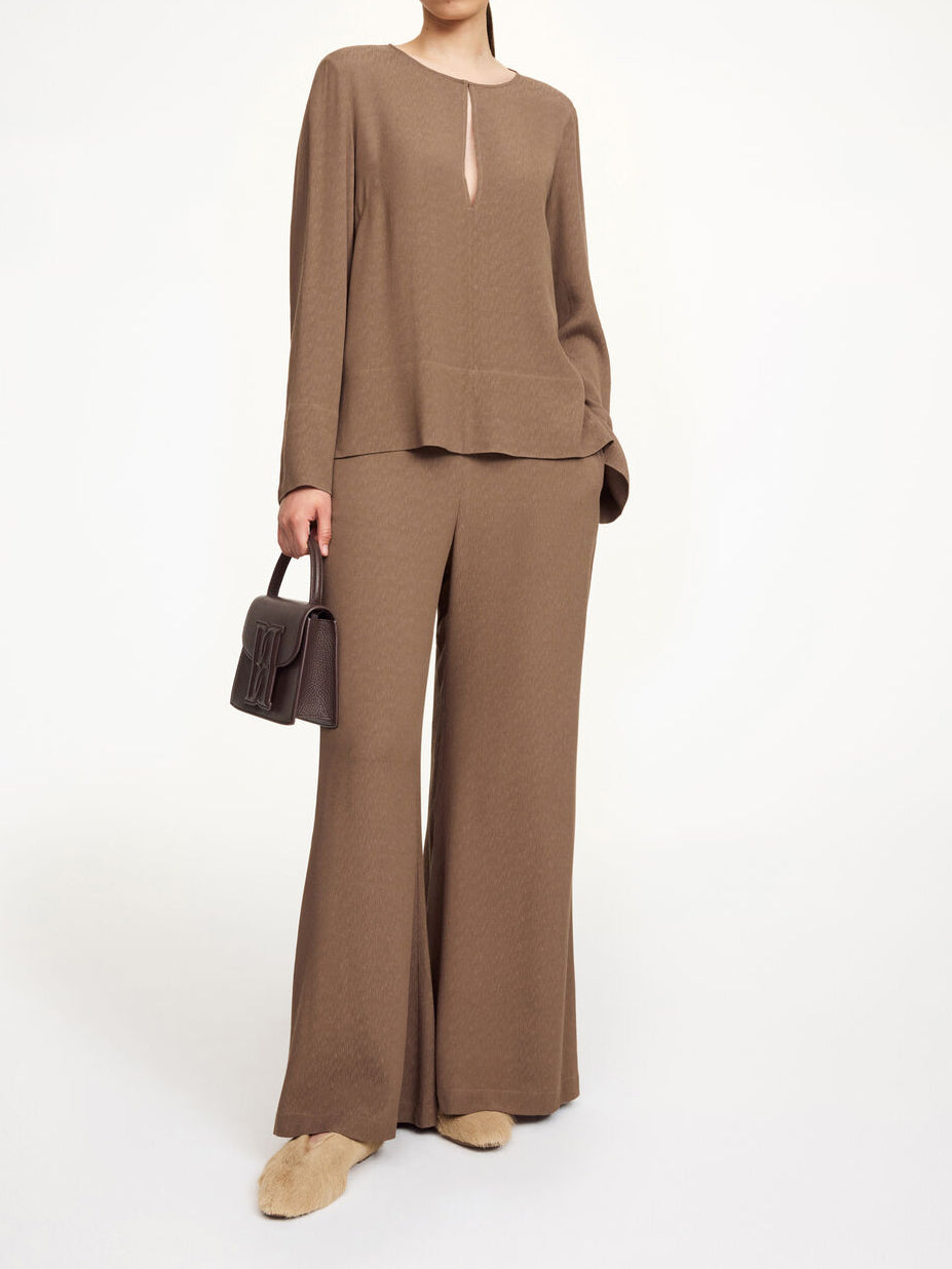 LUCEE Bukser med lett struktur Brun