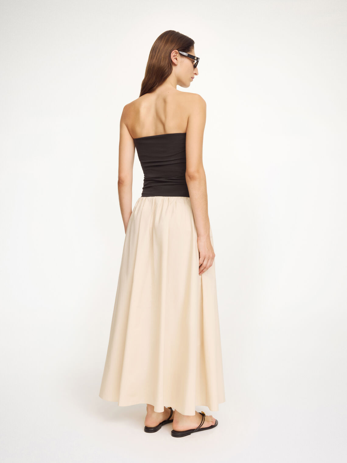 MARC Tubekjole i 100% bomull  sort og Kremfarget