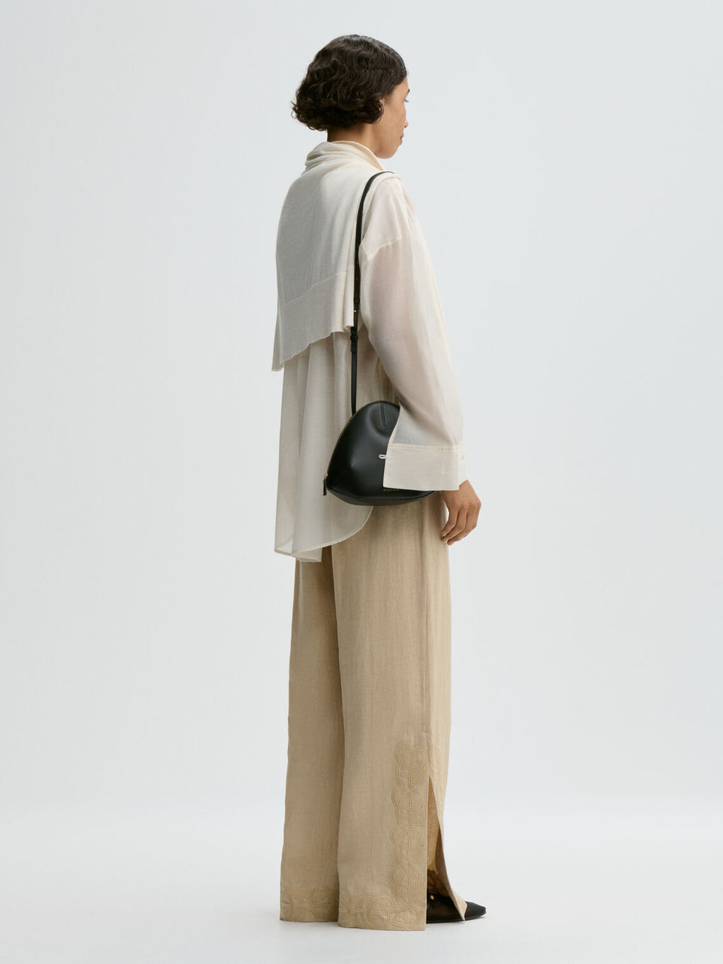 MICHELLE Bukse i 100% Lin Beige
