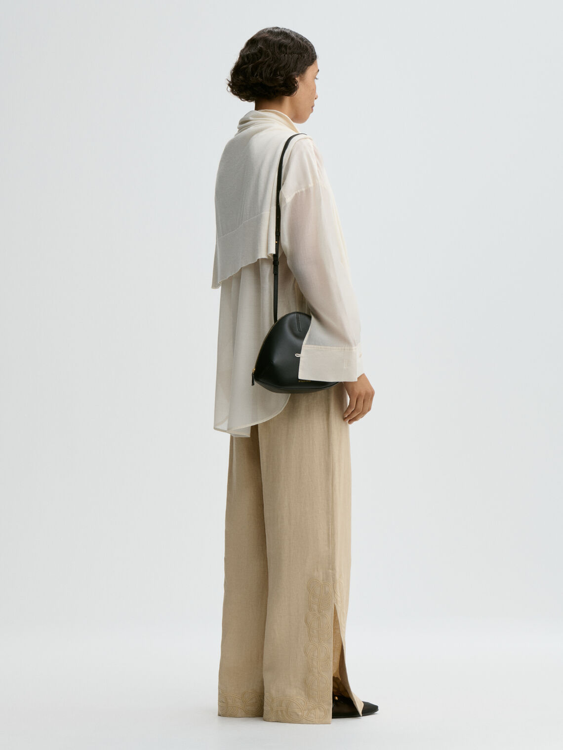MICHELLE Bukse i 100% Lin Beige