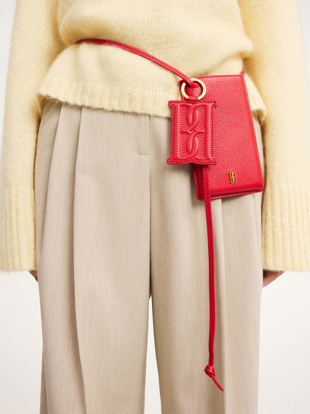 manoo key, nøkkelring, rød, kuskinn, by malene birger