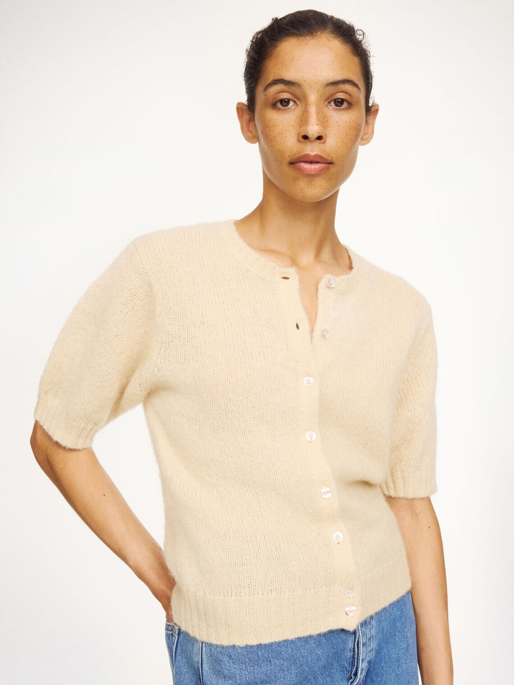 MYRTILLA Cardigan Kremfarget