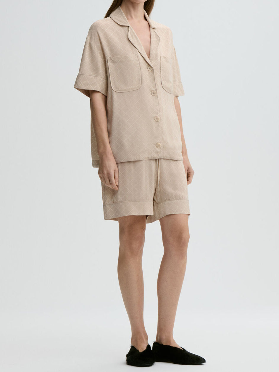 NANNA Kortermet bluse Beige