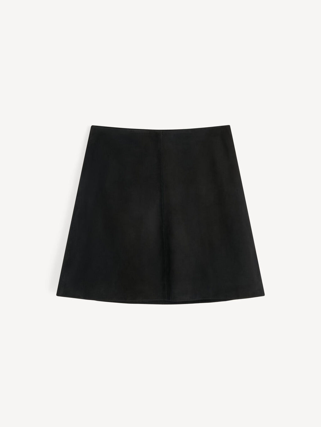 By Malene Birger Nola Suede mini-skjørt i sort semsket geiteskinn med glidelås i siden, foret.
