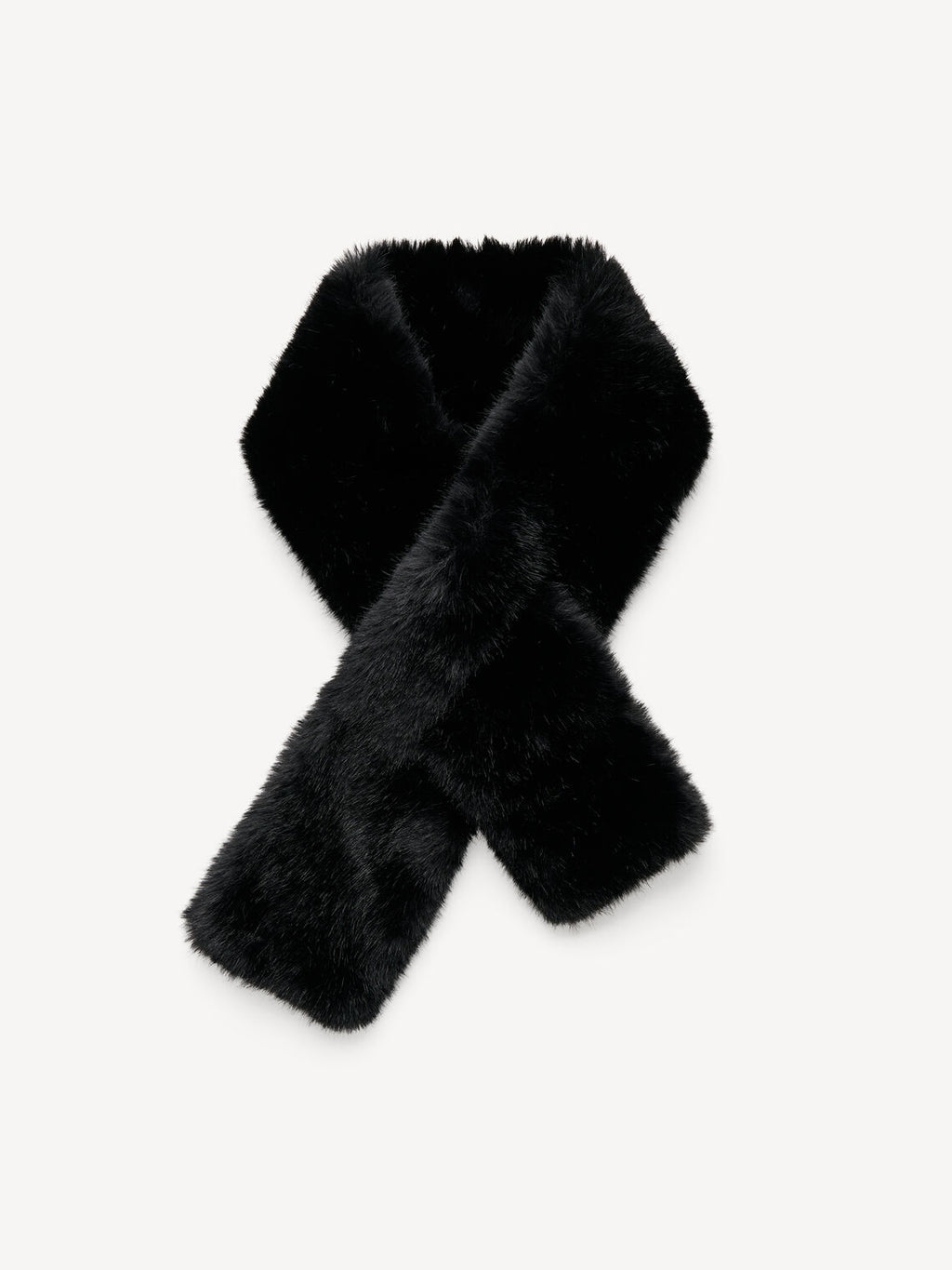 PELLA Faux Fur skjerf Sort