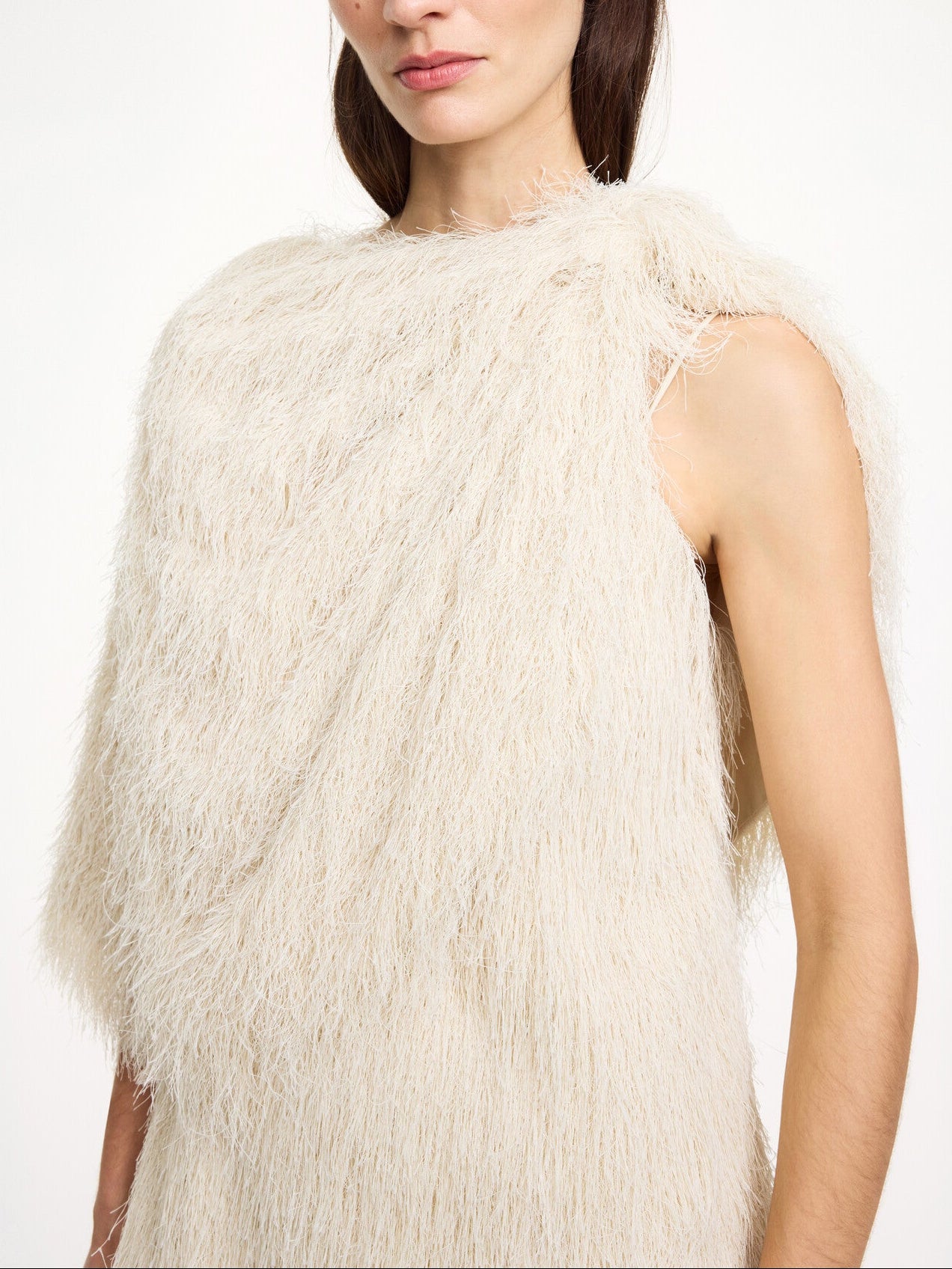 PINLA Cape med frynser Beige
