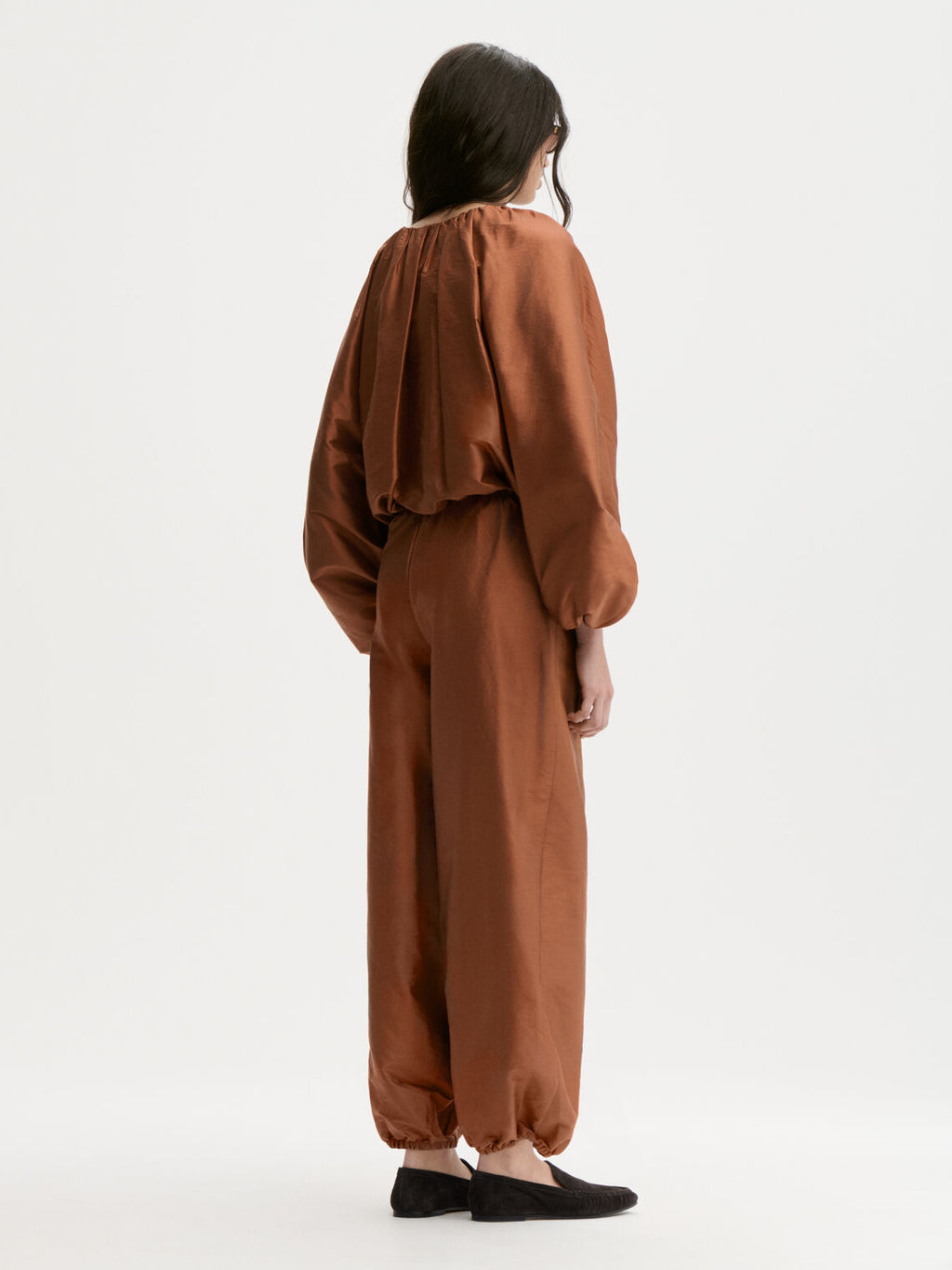 SEMARA Bluse i 100% silke Mørke oransje