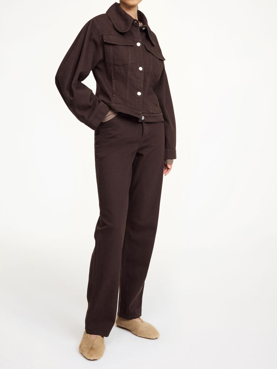 VILLIES Jeans Jakke Mørkebrun