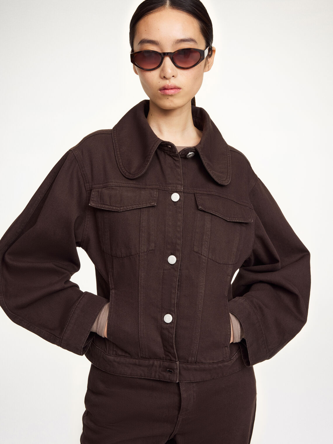 VILLIES Jeans Jakke Mørkebrun