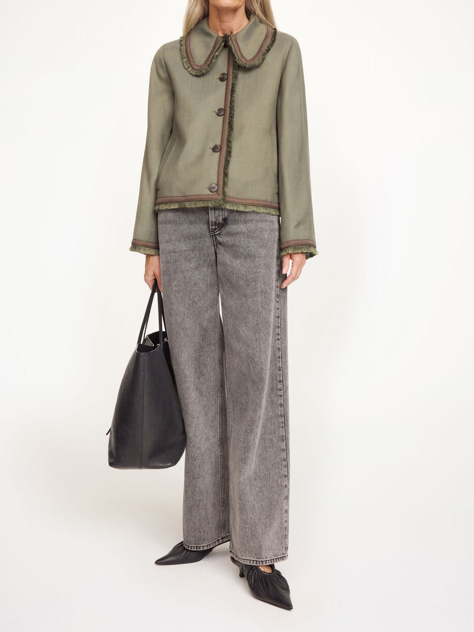 WELLON Virgin ull jakke Olivengrønn