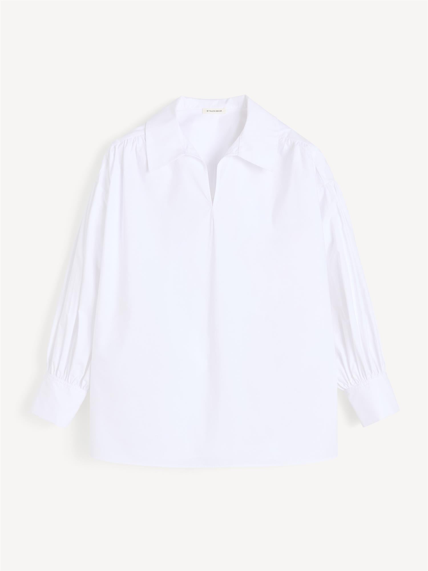 LEONORA Bomullsbluse Hvit