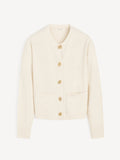 Kremhvit cardigan i 100% ull med klassisk passform og knapper – By Malene Birger