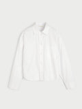 AUDREY CROPPED skjorte fra By Malene Birger i fargen hvit, laget i organisk bomull. Cropped lengde.
