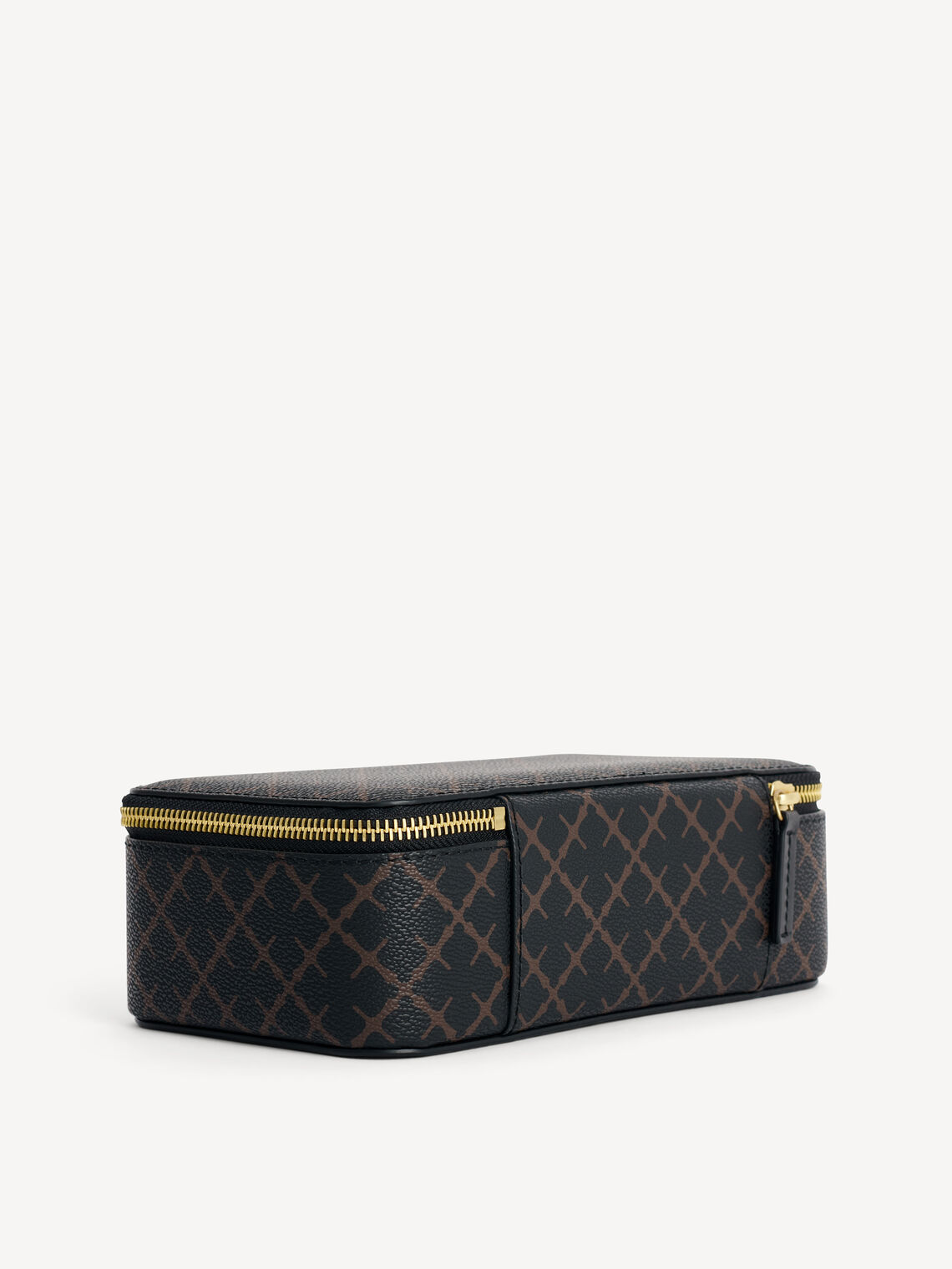 By Malene Birger Bae Makeup sminkeveske i brun, med Signature Flower-mønster og glidelås.