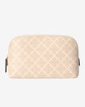 By Malene Birger Bae Small sminkepung i beige, laget av polyvinylklorid med Signature Flower-print.