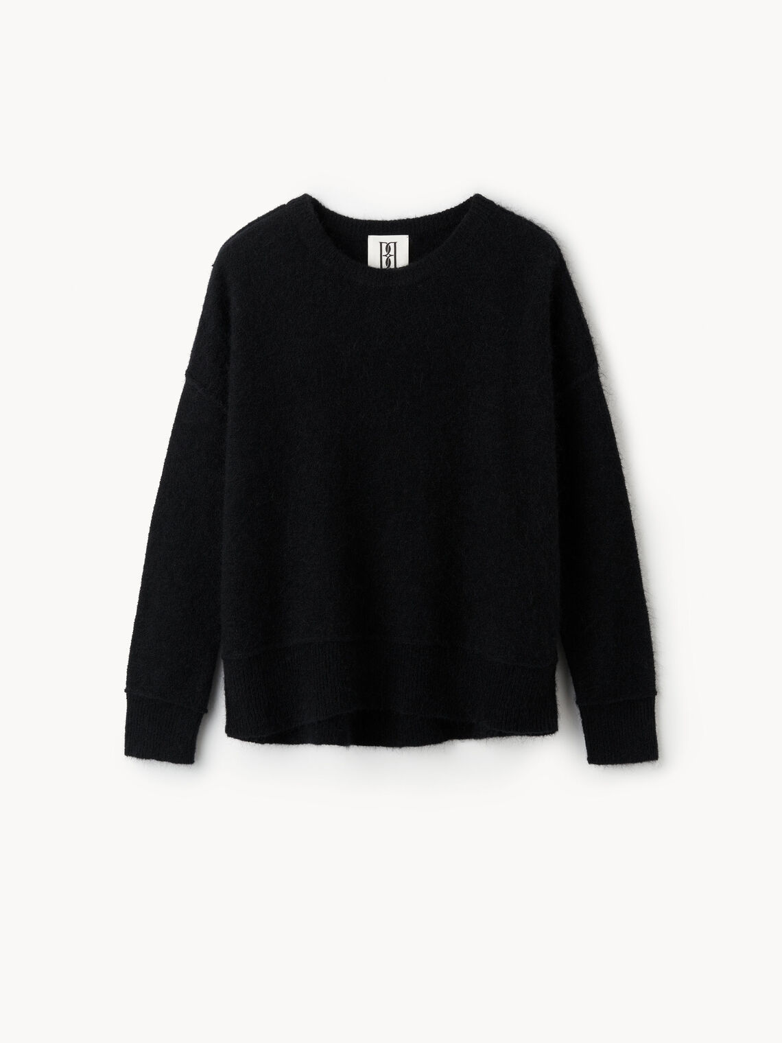 By Malene Birger Biagorms genser i sort mohair og ull, med oversized passform og vrengte sømmer.