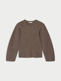 BIANCA genser fra By Malene Birger i fargen brun, laget i 75% merinoull og 25% yak.