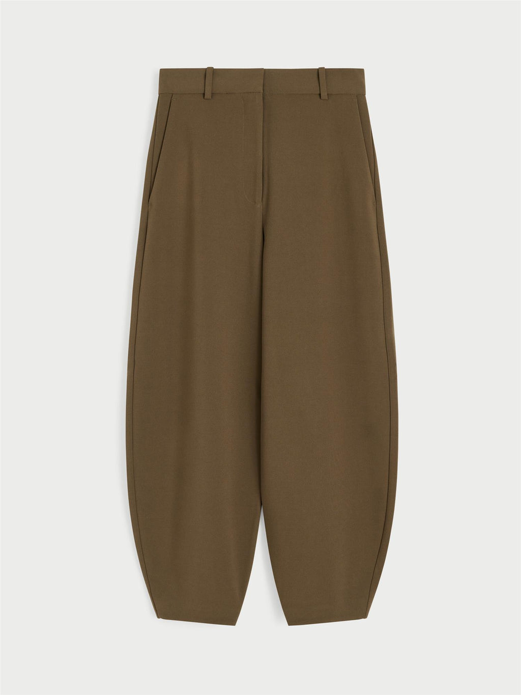 CARLIEN bukse fra By Malene Birger i fargen mørkegrønn, laget i resirkulert polyester, viskose og elastan. Flatterende kongleform med høyt liv.