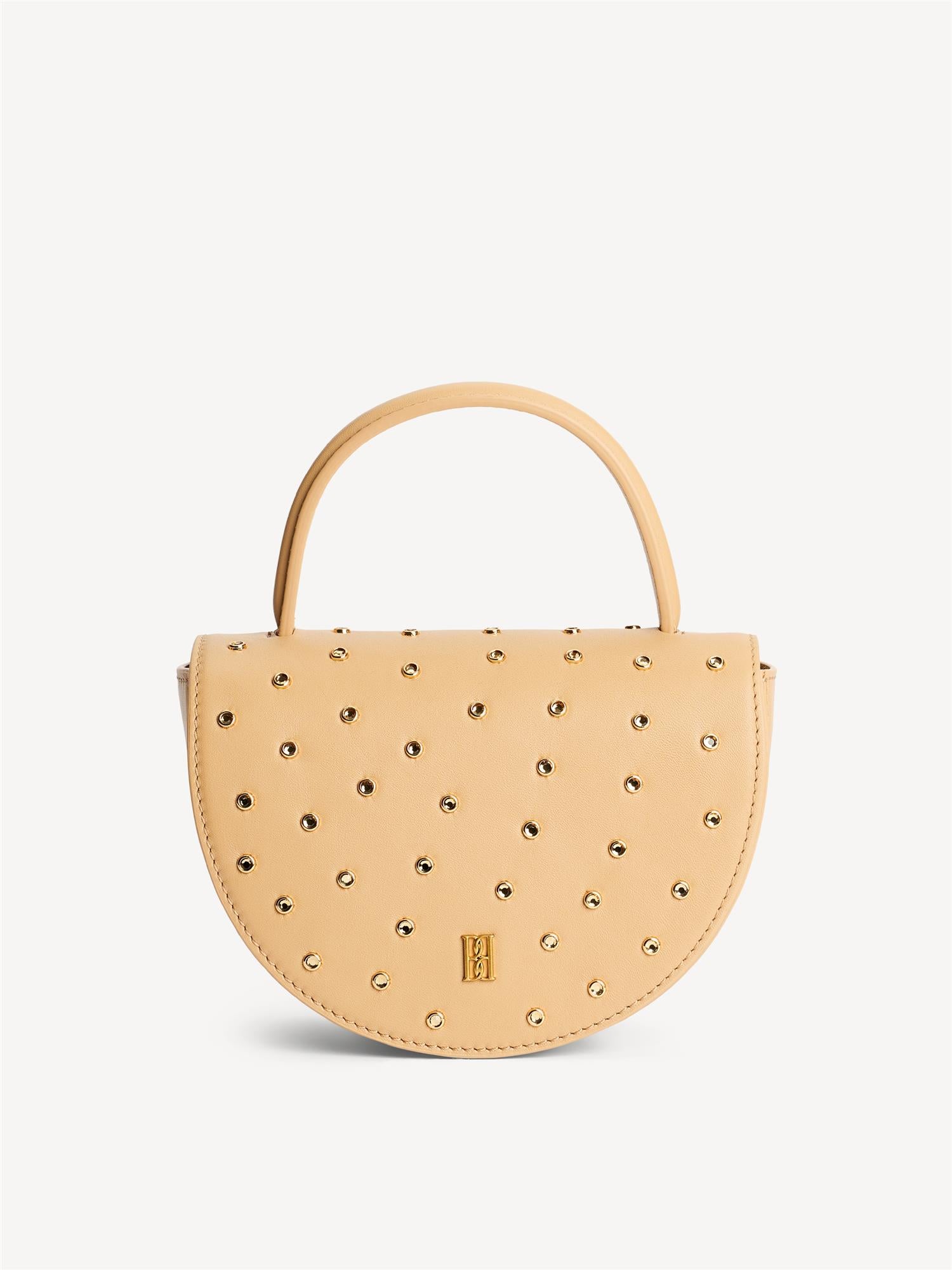 CEBELLI STONE veske fra By Malene Birger i fargen beige, med hank og strassdetaljer.