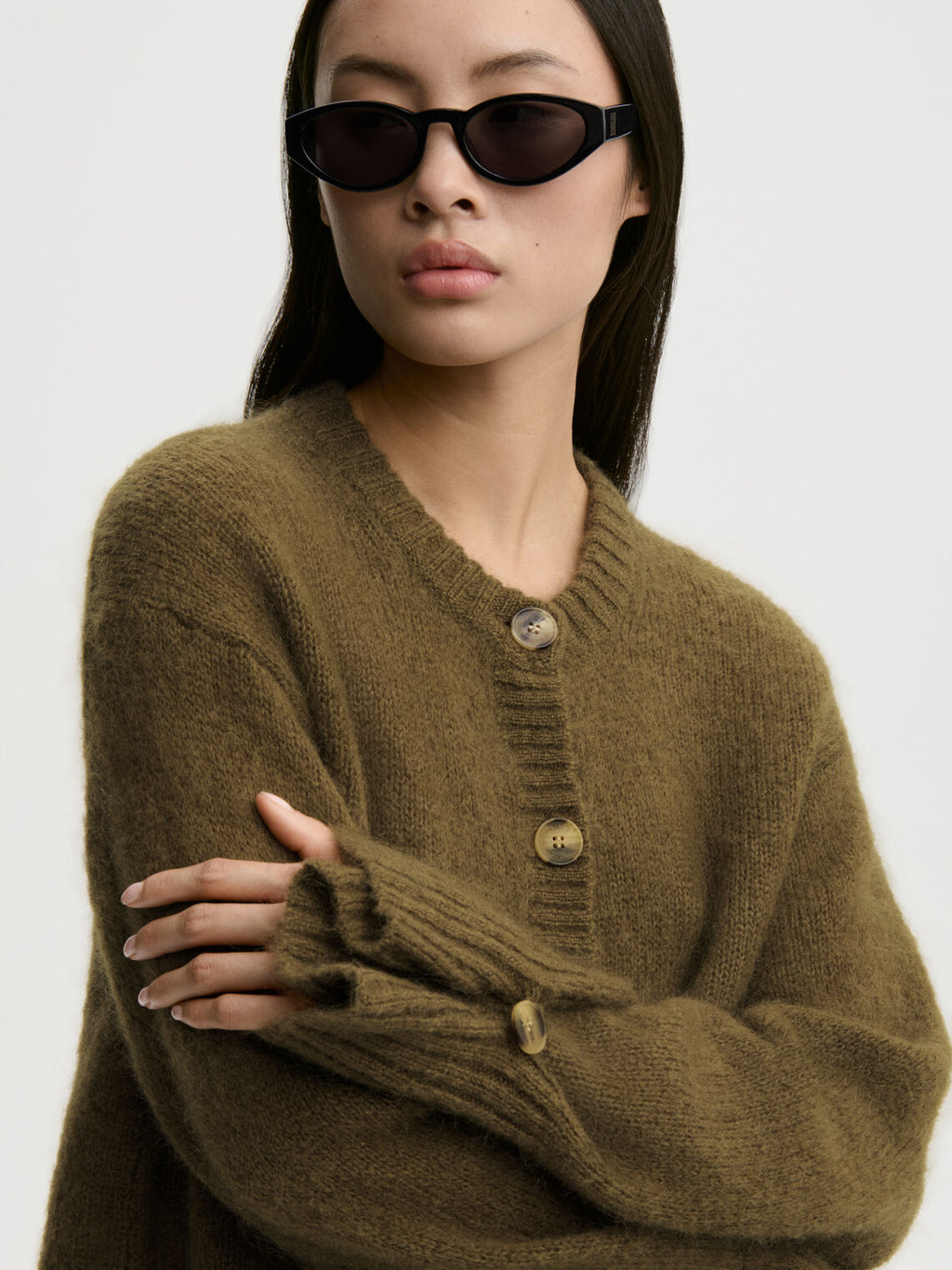 CIERROU cardigan fra By Malene Birger i fargen grønn.