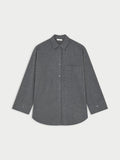 DERRIS FLANNEL skjorte fra By Malene Birger i fargen mørkegrå, laget i flanellbomull.