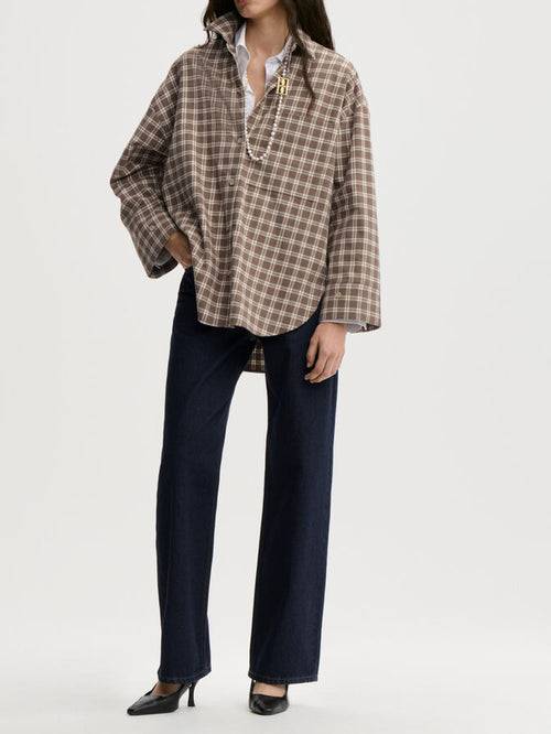 DERRIS FLANNEL skjorte fra By Malene Birger i rutemønster, laget i flanellbomull.