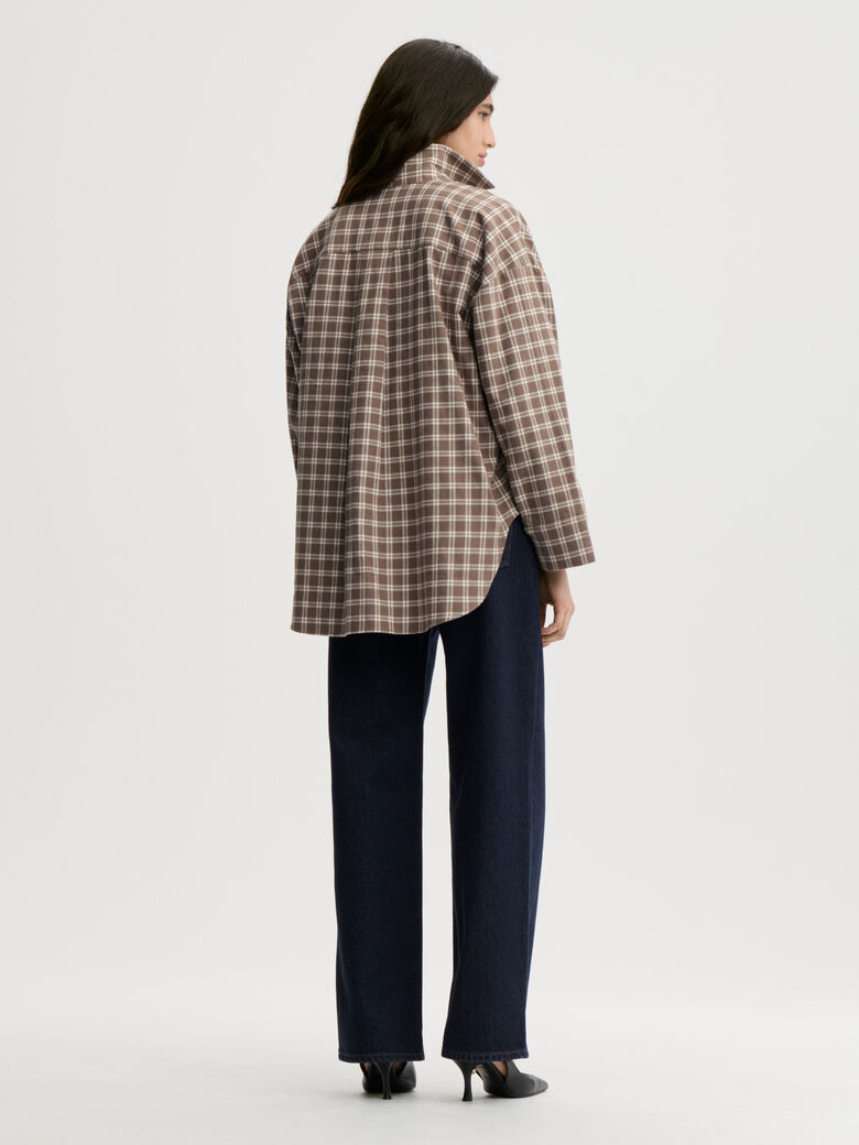 DERRIS FLANNEL skjorte fra By Malene Birger i rutemønster, laget i flanellbomull.