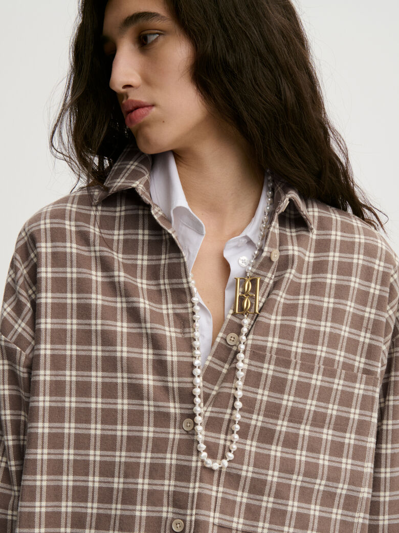 DERRIS FLANNEL skjorte fra By Malene Birger i rutemønster, laget i flanellbomull.