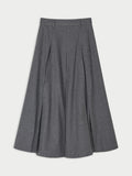 EDEN skjørt fra By Malene Birger i fargen mørkegrå, laget i 100% bomull (flanell). A-formet silhuett med lommer i siden og glidelås i siden.