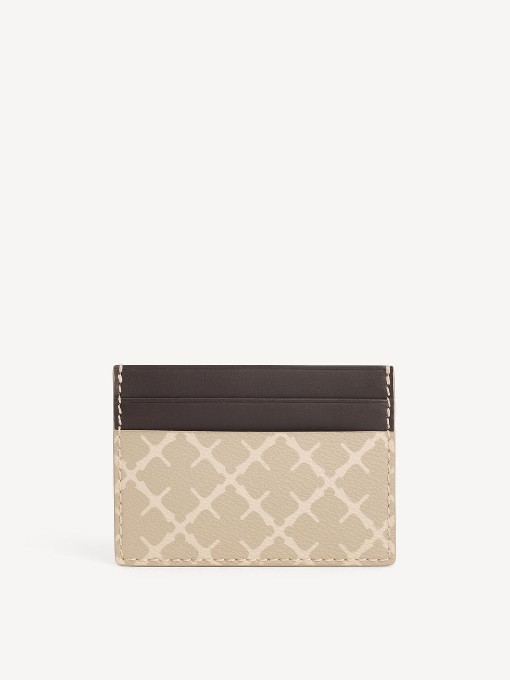 By Malene Birger Elia kortholder i beige, imitert skinn, med Signature Flower-mønster.