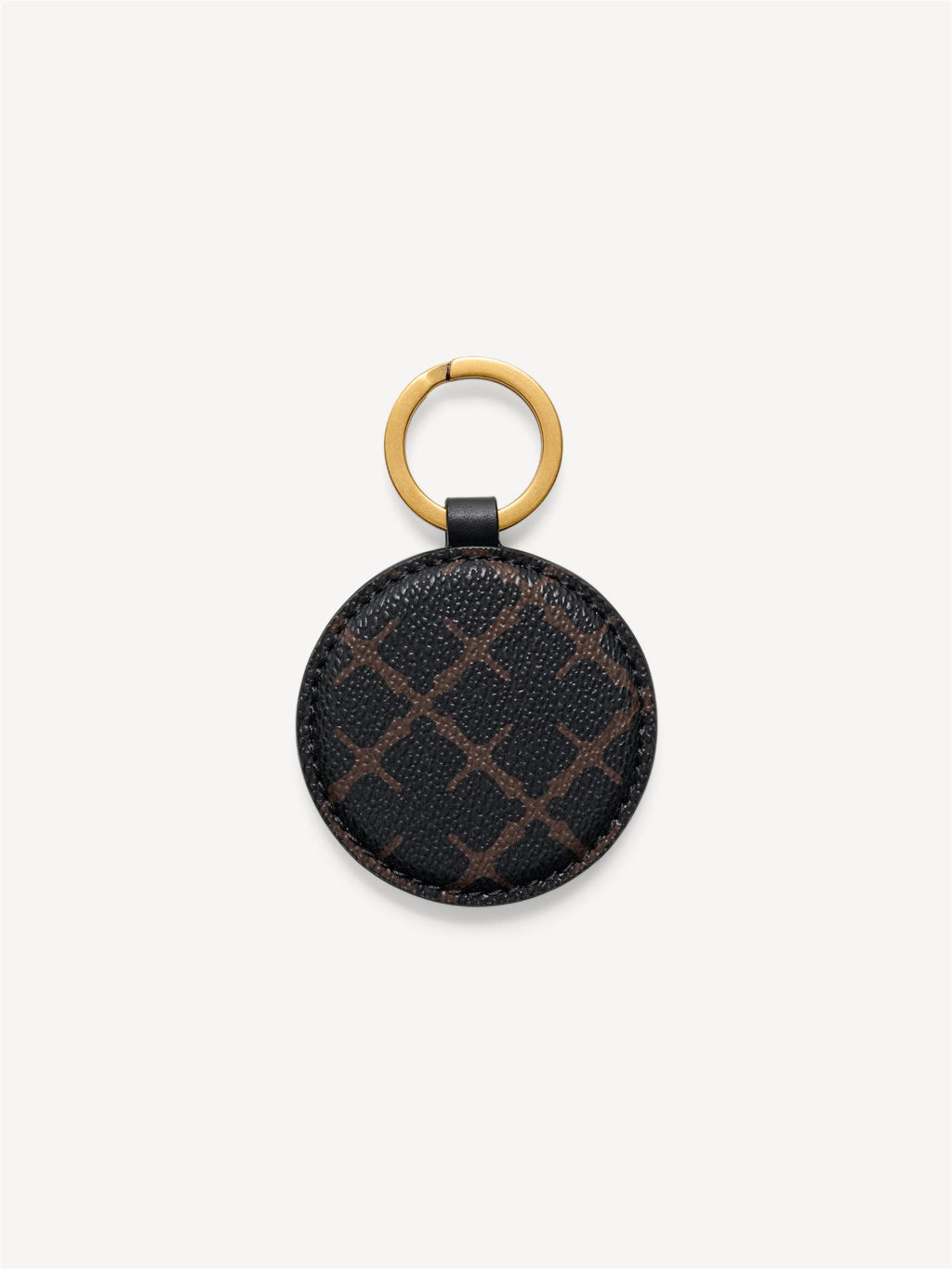 ELIA KEY nøkkelring fra By Malene Birger i brun polyvinyl chloride med Signature Flower-print, gullfargede metalldetaljer og logo.