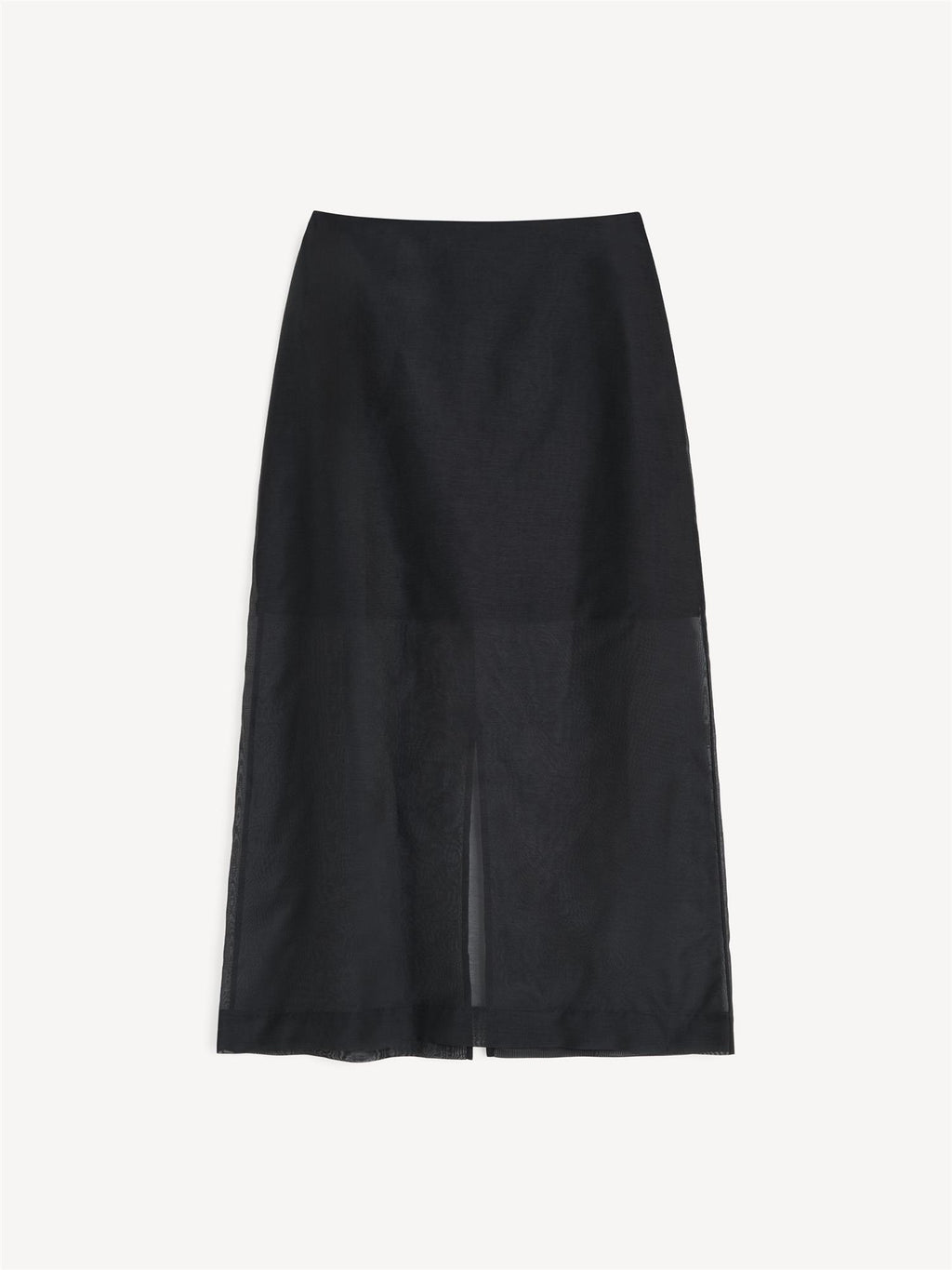 By Malene Birger Esta A-linjet organza-skjørt i sort silke og bomull, delvis foret med splitt bak.