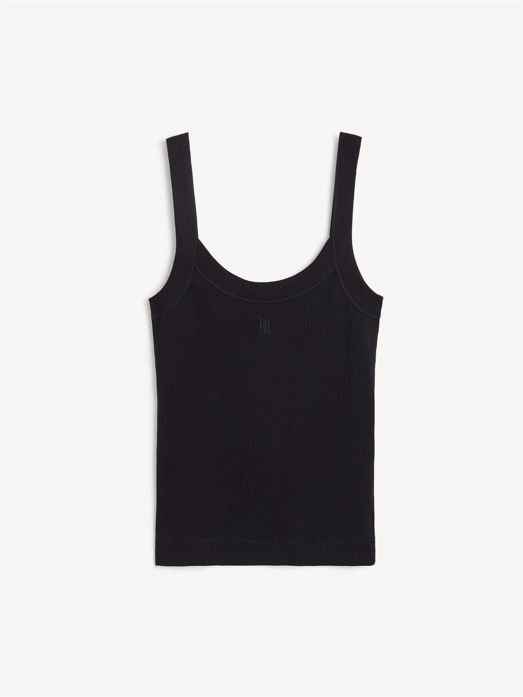 By Malene Birger Frillio topp i sort, laget av organisk bomull og elastan, med et lite monogramprint på brystet og en smal passform.