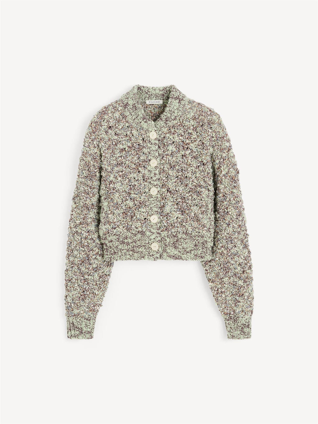 Lysegrønn cardigan med klassisk snitt og knapper – By Malene Birger