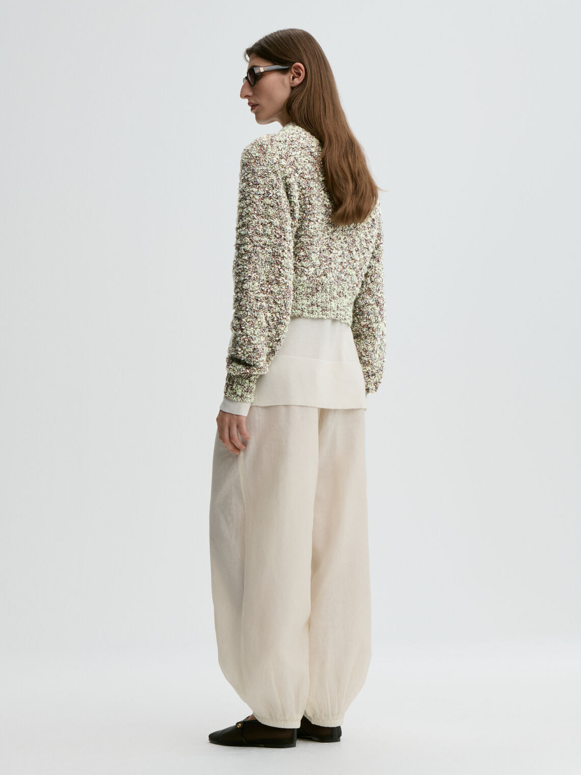 Lysegrønn cardigan med klassisk snitt og knapper – By Malene Birger