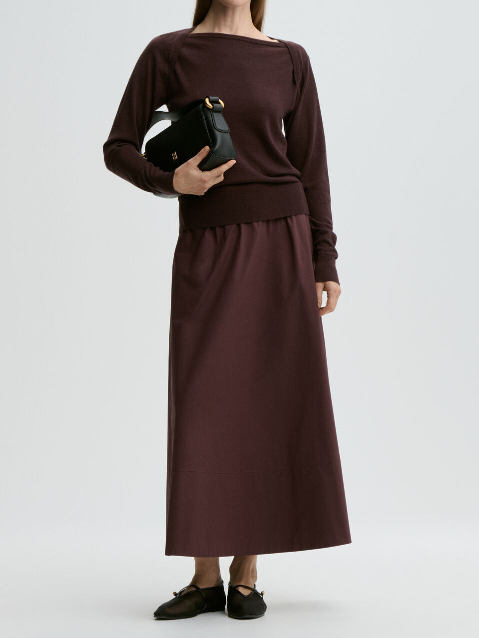 Lilla genser med envelope-utringing og klassisk passform – By Malene Birger