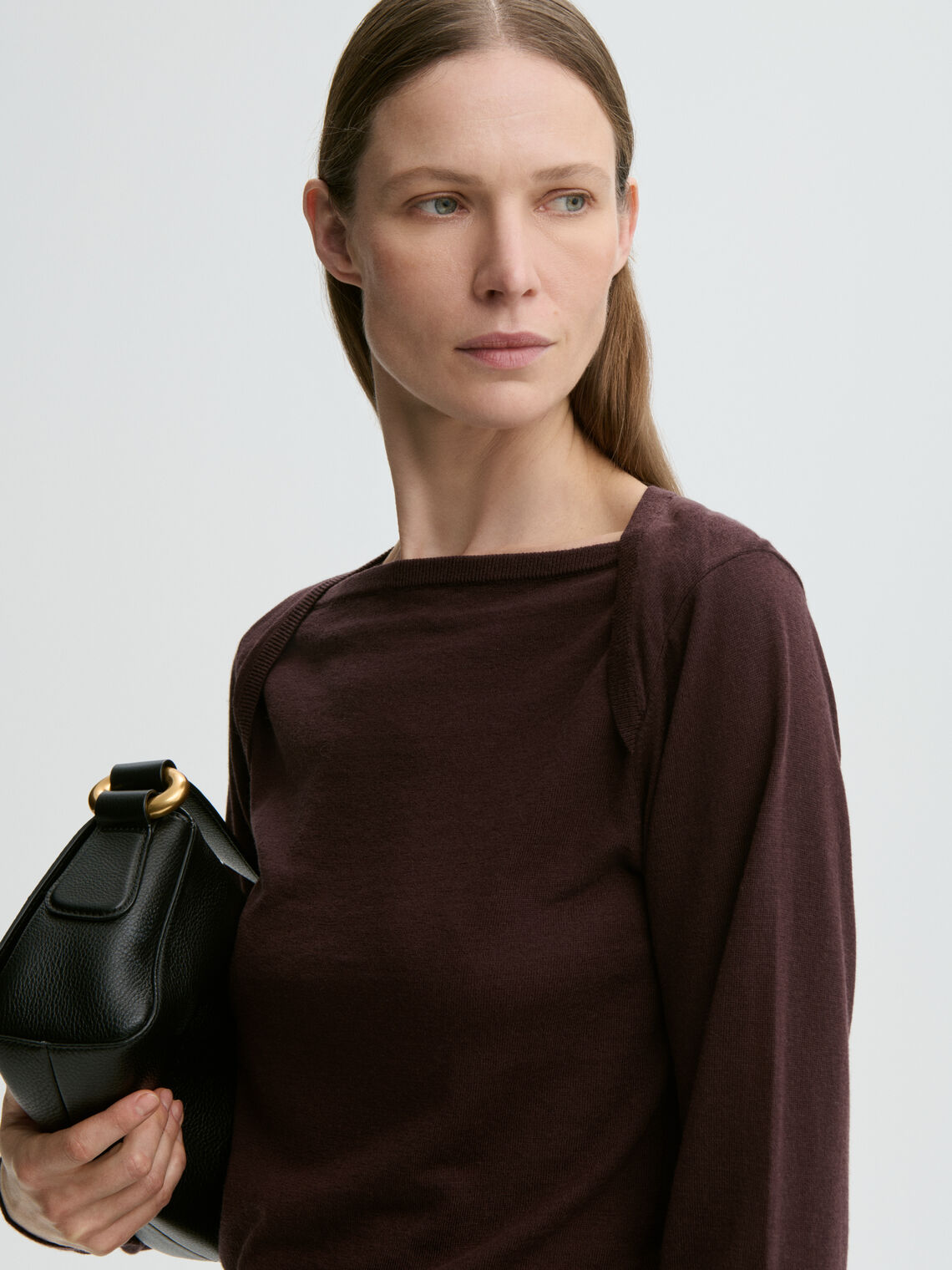 Lilla genser med envelope-utringing og klassisk passform – By Malene Birger