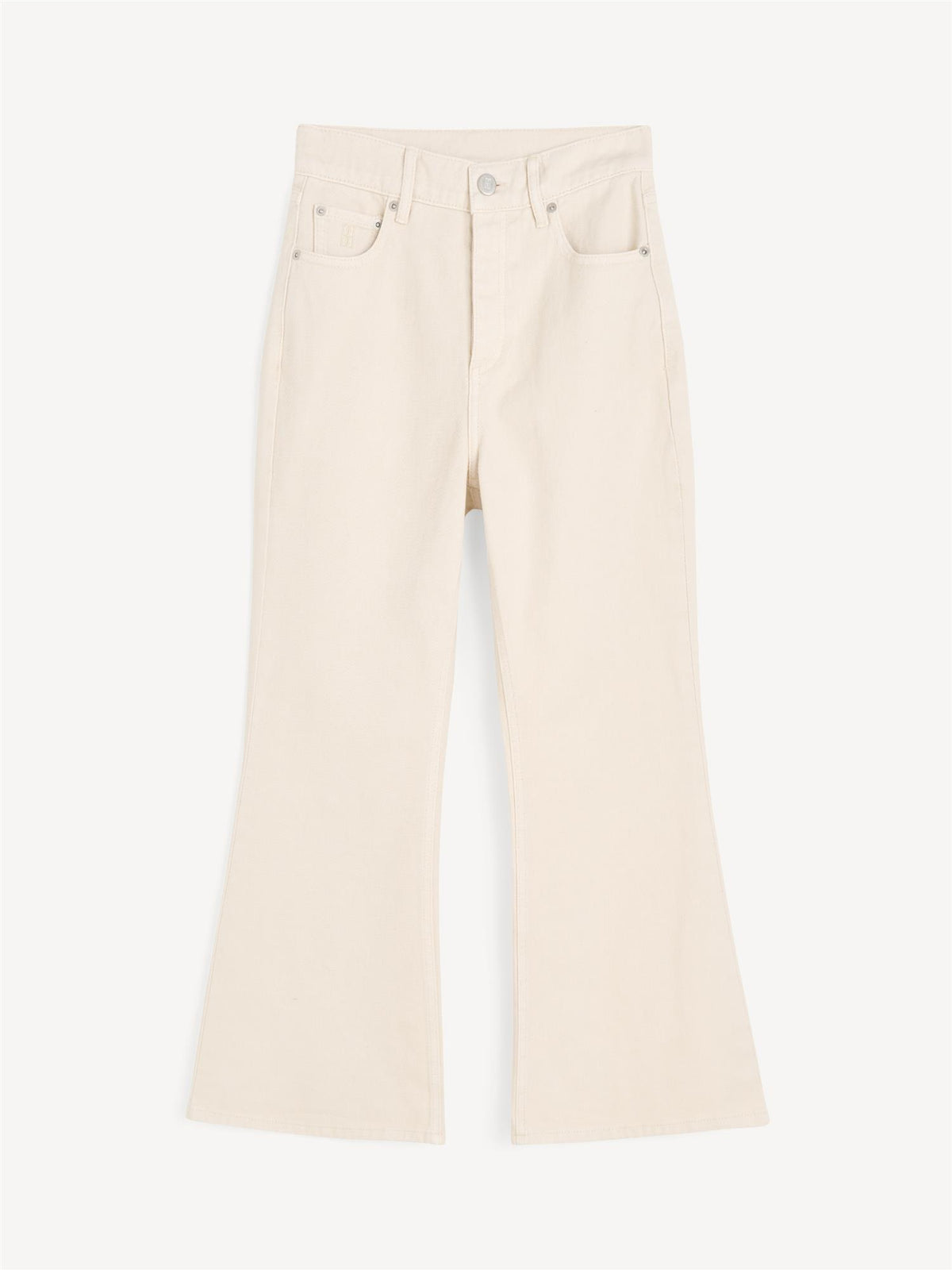 Houston jeans i kremfarget denim med utsvingte ben, mellomhøyt liv og klassisk fem-lomme design.
